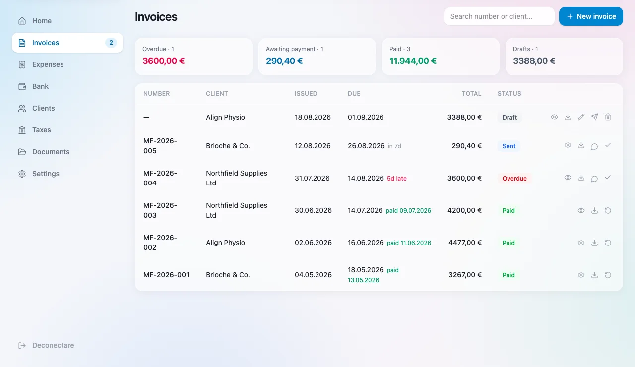 BackOffice — invoices